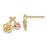 14k-two-tone-cz-flowers-post-earrings-SolomonJeweler-Wichita-KS-CustomJewelry