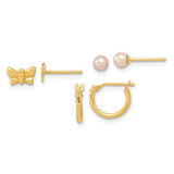 14k-butterfly-fw-cultured-pearl-and-hoop-3-pair-earrings-set-SolomonJeweler-Wichita-KS-CustomJewelry
