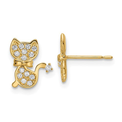 14k-cz-cat-post-earrings-SolomonJeweler-Wichita-KS-CustomJewelry