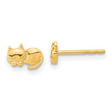 14k-polished-cat-post-earrings-SolomonJeweler-Wichita-KS-CustomJewelry