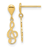 14k-polished-treble-clef-dangle-earrings-SolomonJeweler-Wichita-KS-CustomJewelry