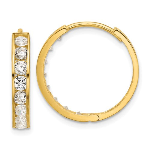 14k-polished-cz-4x20mm-huggie-hoop-earrings-SolomonJeweler-Wichita-KS-CustomJewelry