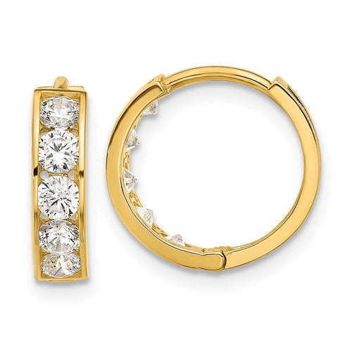 14k-polished-cz-4x14mm-huggie-hoop-earrings-SolomonJeweler-Wichita-KS-CustomJewelry