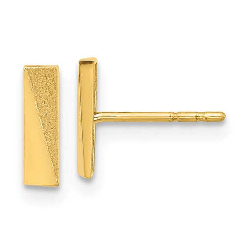 14k-polished-and-satin-bar-post-earrings-SolomonJeweler-Wichita-KS-CustomJewelry