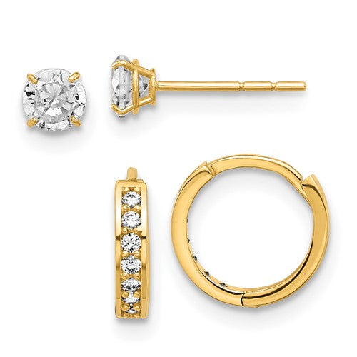 14k-polished-cz-post-and-hinged-hoop-earring-set-SolomonJeweler-Wichita-KS-CustomJewelry