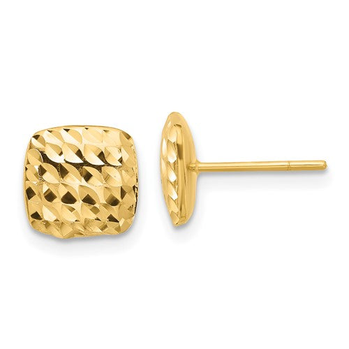 14k-diamond-cut-square-post-earrings-SolomonJeweler-Wichita-KS-CustomJewelry