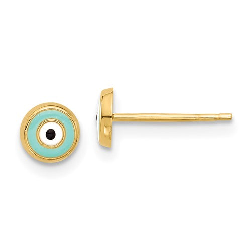 14k-evil-eye-enamel-post-earrings-SolomonJeweler-Wichita-KS-CustomJewelry