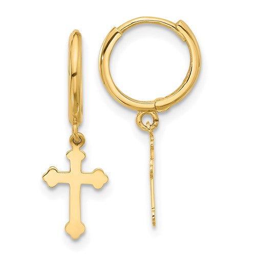 14k-hinged-dangle-cross-hoop-earrings-SolomonJeweler-Wichita-KS-CustomJewelry