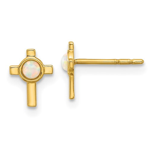 14k-created-opal-cross-post-earrings-SolomonJeweler-Wichita-KS-CustomJewelry