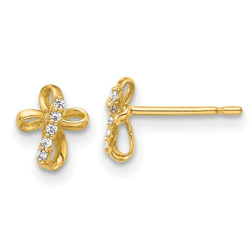 14k-cz-cross-post-earrings-SolomonJeweler-Wichita-KS-CustomJewelry