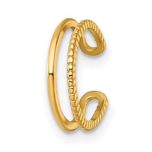 14k-polished-and-textured-single-ear-cuff-SolomonJeweler-Wichita-KS-CustomJewelry