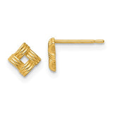 14k-polished-woven-square-post-earrings-SolomonJeweler-Wichita-KS-CustomJewelry