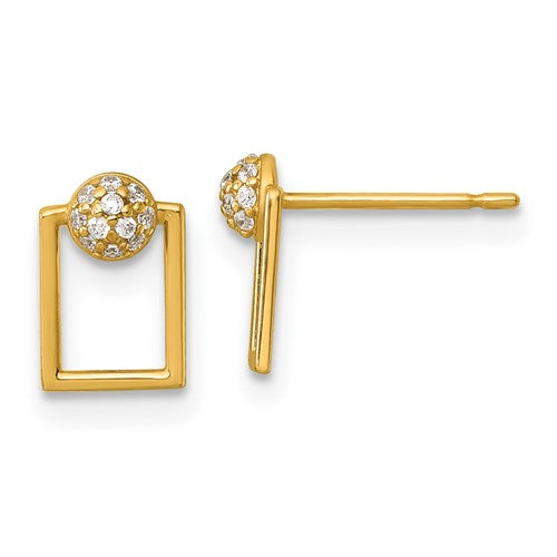 14k-polished-cz-rectangular-post-earrings-SolomonJeweler-Wichita-KS-CustomJewelry