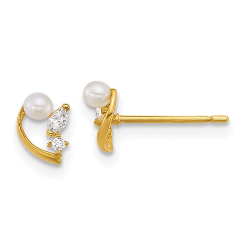 14k-polished-cz-and-freshwater-cultured-pearl-post-earrings-SolomonJeweler-Wichita-KS-CustomJewelry