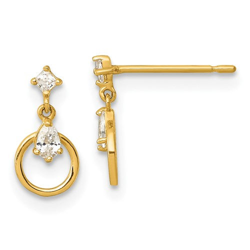 14k-polished-cz-circle-post-dangle-earrings-SolomonJeweler-Wichita-KS-CustomJewelry