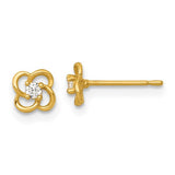 14k-polished-cz-flower-post-earrings-SolomonJeweler-Wichita-KS-CustomJewelry