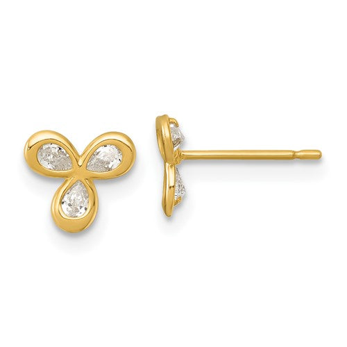 14k-polished-cz-post-earrings-SolomonJeweler-Wichita-KS-CustomJewelry
