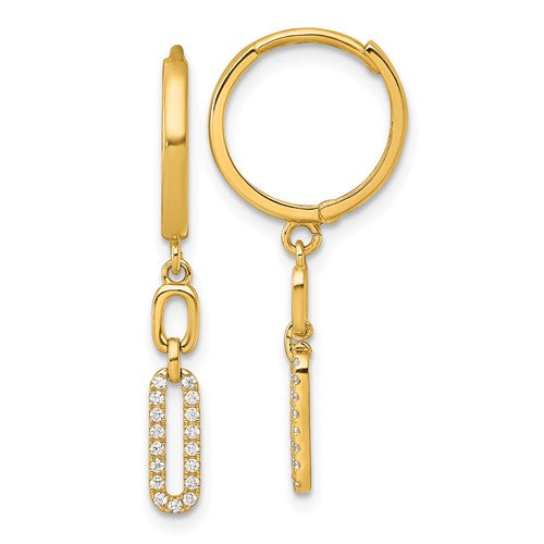 14k-polished-fancy-cz-link-dangle-hinged-round-hoop-earrings-SolomonJeweler-Wichita-KS-CustomJewelry