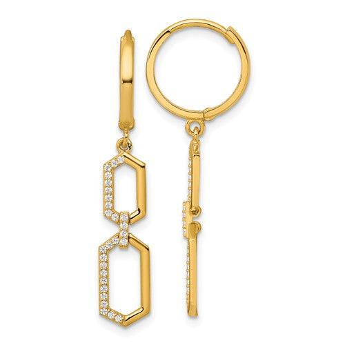 14k-polished-fancy-cz-hexagon-dangle-hinged-round-hoop-earrings-SolomonJeweler-Wichita-KS-CustomJewelry