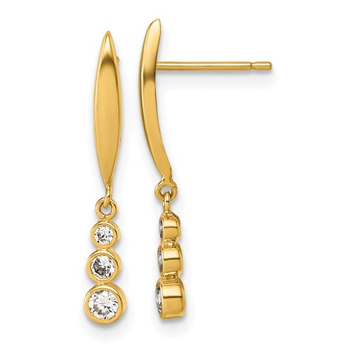 14k-polished-cz-dangle-post-earrings-SolomonJeweler-Wichita-KS-CustomJewelry