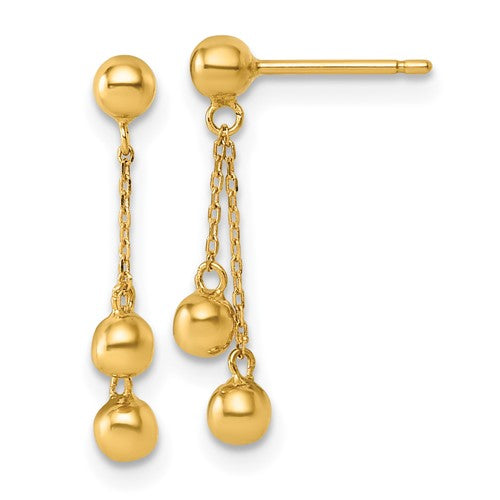 14k-polished-dangle-ball-post-earrings-SolomonJeweler-Wichita-KS-CustomJewelry