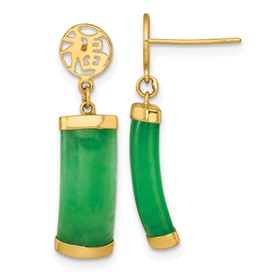 14k-polished-good-luck-symbol-jade-domed-bar-post-dangle-earrings-SolomonJeweler-Wichita-KS-CustomJewelry