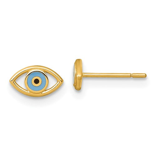 14k-polished-blue-black-enamel-evil-eye-post-earrings-SolomonJeweler-Wichita-KS-CustomJewelry