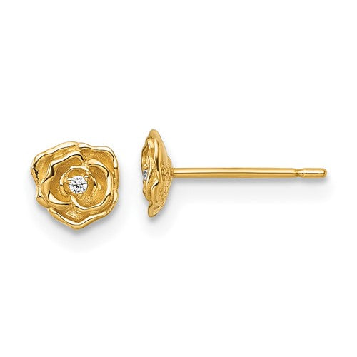 14k-polished-cz-rose-post-earrings-SolomonJeweler-Wichita-KS-CustomJewelry