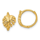 14k-polished-monstera-leaf-hinged-round-hoop-earrings-SolomonJeweler-Wichita-KS-CustomJewelry
