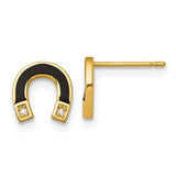 14k-polished-black-enamel-and-cz-horseshoe-post-earrings-SolomonJeweler-Wichita-KS-CustomJewelry