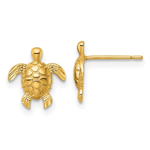14k-polished-and-diamond-cut-turtle-post-earrings-SolomonJeweler-Wichita-KS-CustomJewelry