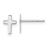 14k-white-polished-cross-post-earrings-SolomonJeweler-Wichita-KS-CustomJewelry