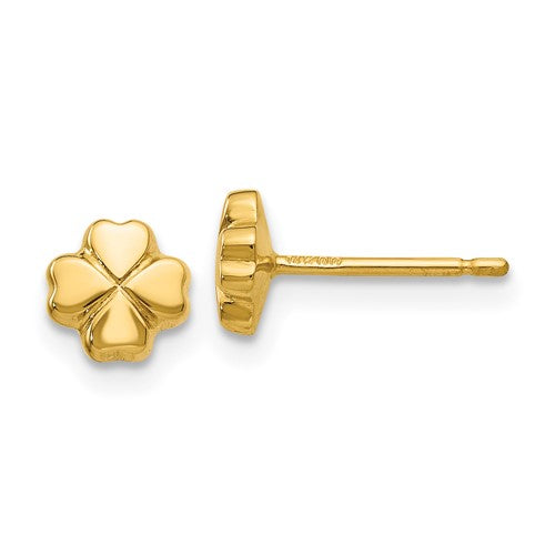 14k-polished-4-leaf-clover-post-ear-SolomonJeweler-Wichita-KS-CustomJewelry