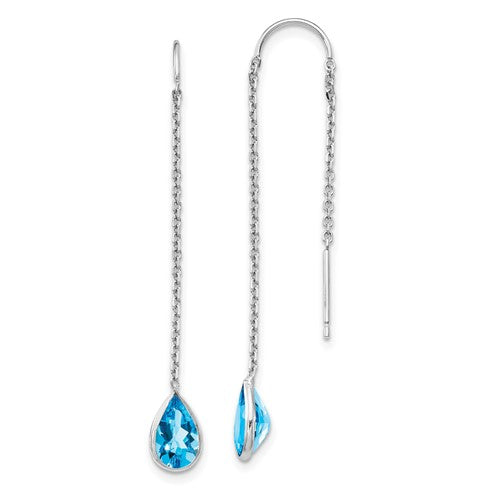 14k-white-gold-blue-topaz-pear-bezel-threader-earrings-SolomonJeweler-Wichita-KS-CustomJewelry