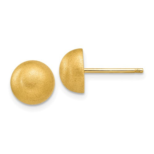 14k-hollow-satin-8-00mm-half-ball-post-earrings-SolomonJeweler-Wichita-KS-CustomJewelry