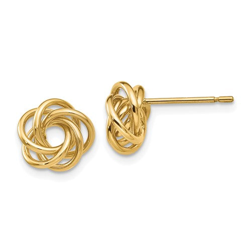 14k-polished-knot-post-earrings-SolomonJeweler-Wichita-KS-CustomJewelry