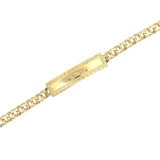 Gold Chino Link ID bracelet in 10K gold featuring a sleek design, perfect for everyday wear or special occasions.