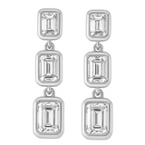 Triple Drop Gold Diamond Earrings for Women