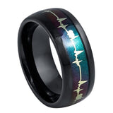 Black ring with a colorful interior design on a white background