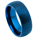 Tungsten Ring Domed Blue IP Plated Brushed Finish availabel at Solomon Jeweler Kansas.