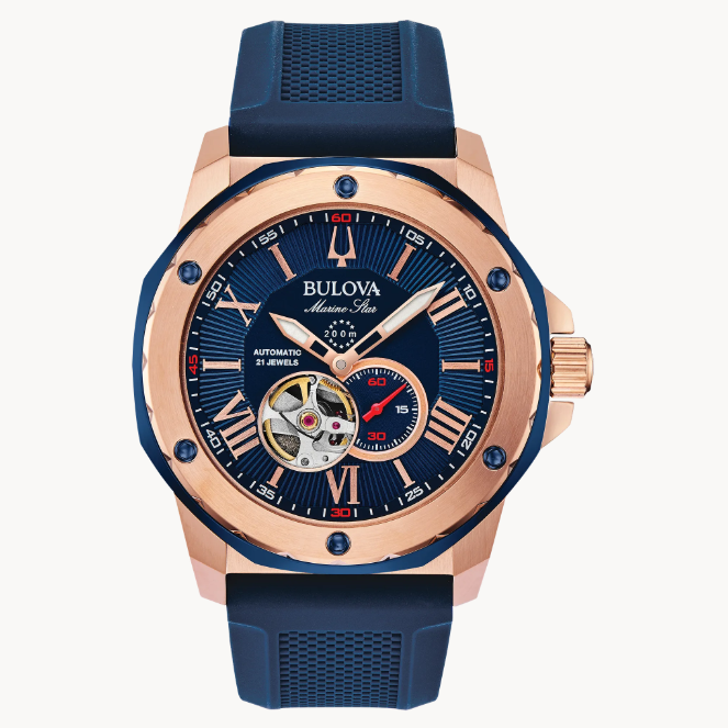 Introducing the new Marine Star featuring a three-hand automatic movement.