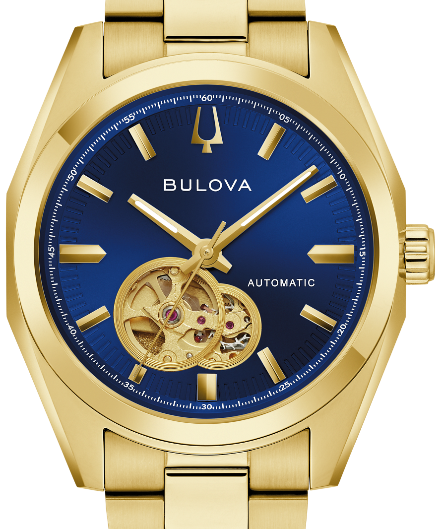 Part of the Surveyor collection of Bulova men’s watches, this classically styled automatic watch offers exceptional design with a glimpse of mechanical wonder. 