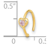 Gold heart nose ring, crafted for comfort, durability, and timeless style. A minimalist open hoop designed for effortless wear.