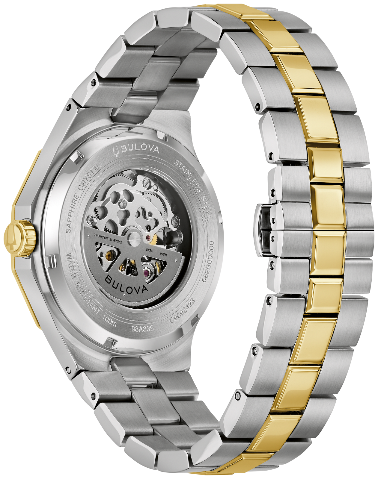 This Bulova men’s watch from the Prestige collection balances bold design with a refined presence.