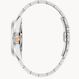 The watch is powered by an 21-jewels and a 42-hour power reserve, which can be seen in full through a mineral crystal exhibition window in the caseback.