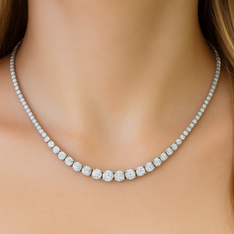 Elegant Graduated Diamond Necklace – Solomon Jeweler