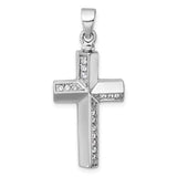 Sterling silver cross ash holder urn pendant designed to hold a small portion of ashes. A timeless memorial necklace for remembrance and comfort.