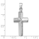 Sterling silver cross ash holder urn pendant designed to hold a small portion of ashes. A timeless memorial necklace for remembrance and comfort.