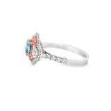Sustainable Lab Grown Blue Diamond Ring in 14K Gold