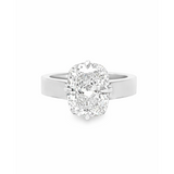14K white gold cushion cut solitaire diamond ring with hidden halo